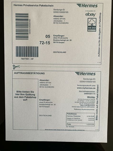 hermes paketschein aufkleber kaufen|Hermes online shop paketschein.